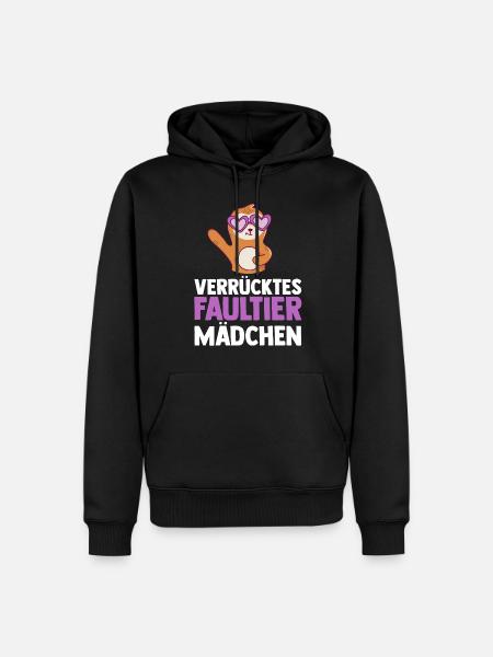 Faultier - Männer Premium Bio Hoodie - Schwarz