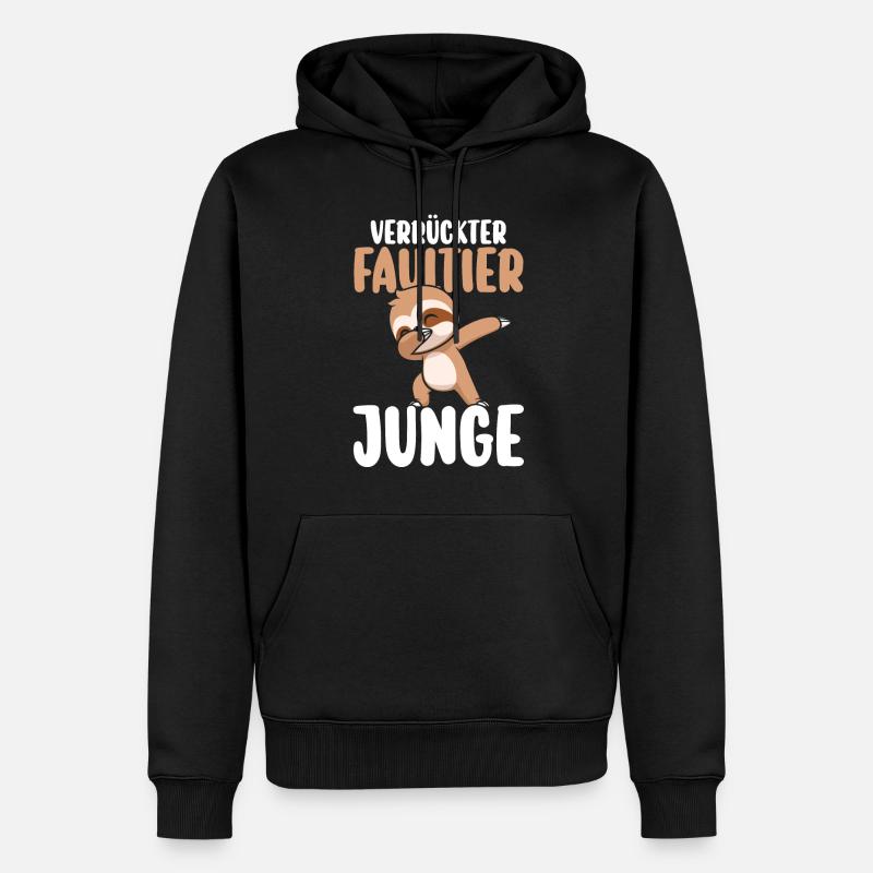 Faultier - Männer Premium Bio Hoodie - Schwarz