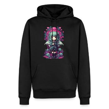 Kawaii Anime Chibi Demon Girl Pastel Goth - Men’s Premium Organic Hoodie - black - Front - Nico (187cm)