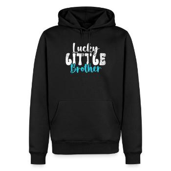 Little Brother Gifts - Männer Premium Bio Hoodie - Schwarz - Vorne - Nico (187cm)