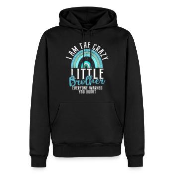 Little Brother Gifts - Männer Premium Bio Hoodie - Schwarz - Vorne - Nico (187cm)