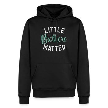 Little Brother Gifts - Männer Premium Bio Hoodie - Schwarz - Vorne - Nico (187cm)