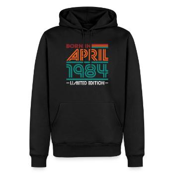 40. Geburtstag Jahrgang April 1984 Born in 1984 - Männer Premium Bio Hoodie - Schwarz - Vorne - Nico (187cm)