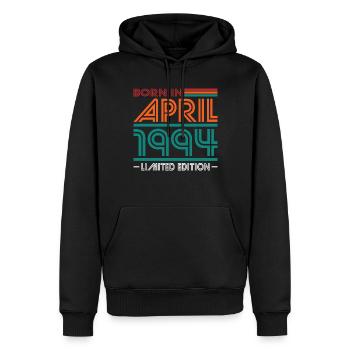 30. Geburtstag Jahrgang April 1994 Born in 1994 - Männer Premium Bio Hoodie - Schwarz - Vorne - Nico (187cm)
