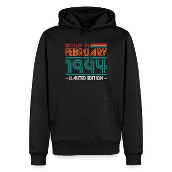 30. Geburtstag Jahrgang Februar 1994 Born in 1994 - Männer Premium Bio Hoodie - Schwarz - Vorne - Nico (187cm)