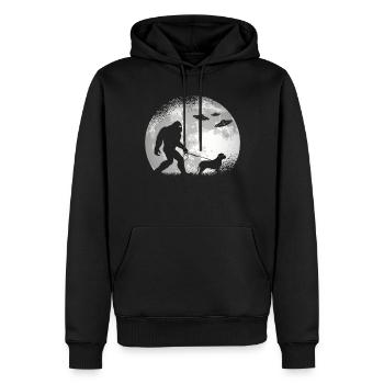 Bigfoot Dog Night Walk Alien Invasion - Männer Premium Bio Hoodie - Schwarz - Vorne - Nico (187cm)