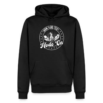 Bras de fer Bras de fer - Mode Bras de fer activé - Sweat à capuche Premium bio Homme - noir - Devant - Nico (187cm)
