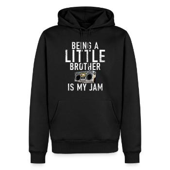 Little Brother Gifts - Männer Premium Bio Hoodie - Schwarz - Vorne - Nico (187cm)