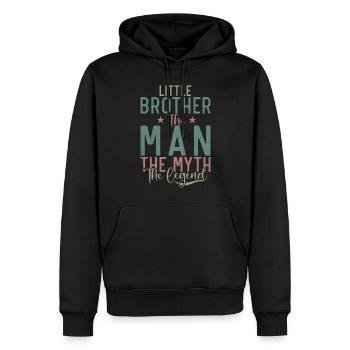 Little Brother Gifts - Männer Premium Bio Hoodie - Schwarz - Vorne - Nico (187cm)