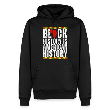 Schwarze Geschichte ist afroamerikanische Geschichte afrozentrisch - Männer Premium Bio Hoodie - Schwarz - Vorne - Nico (187cm)