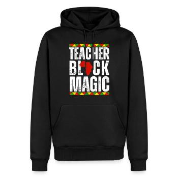 Schwarze Lehrerin Magie Afrikanische Wurzeln HBCU Schwarz - Männer Premium Bio Hoodie - Schwarz - Vorne - Nico (187cm)