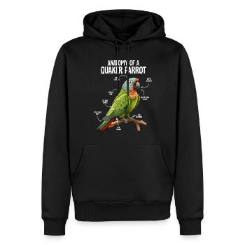 Quaker Perroquet Drôle Oiseaux Anatomie Oiseau Perroquet - Sweat à capuche Premium bio Homme - noir - Devant - Nico (187cm)