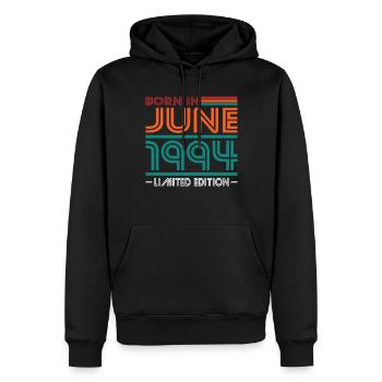 30. Geburtstag Jahrgang Juni 1994 Born in 1994 - Männer Premium Bio Hoodie - Schwarz - Vorne - Nico (187cm)