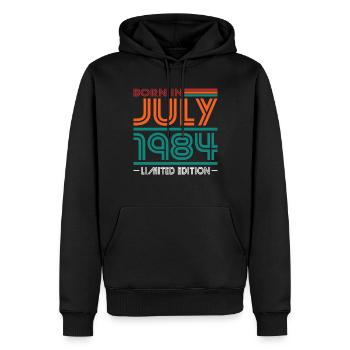 40. Geburtstag Jahrgang Juli 1984 Born in 1984 - Männer Premium Bio Hoodie - Schwarz - Vorne - Nico (187cm)
