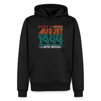 30. Geburtstag Jahrgang August 1994 Born in 1994 - Männer Premium Bio Hoodie - Schwarz - Vorne - Nico (187cm)