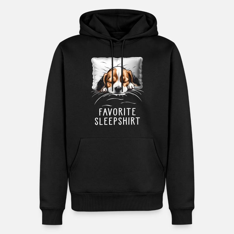Beagle Chemise de nuit préférée - Sweat à capuche Premium bio Homme - noir