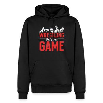 Arm Wrestling That's My Game - Arm Wrestler Arm Wr - Männer Premium Bio Hoodie - Schwarz - Vorne - Nico (187cm)