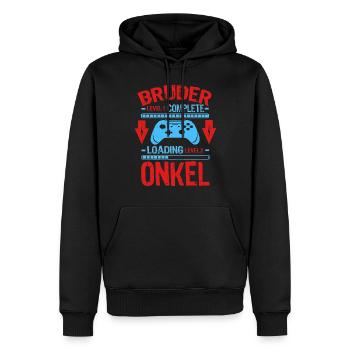 Bruder Level Complete Werdender Onkel Loading - Männer Premium Bio Hoodie - Schwarz - Vorne - Nico (187cm)