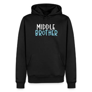 Middle Brother Gifts - Männer Premium Bio Hoodie - Schwarz - Vorne - Nico (187cm)