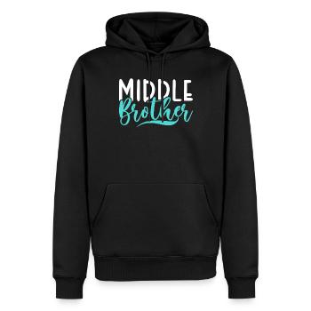 Middle Brother Gifts - Männer Premium Bio Hoodie - Schwarz - Vorne - Nico (187cm)