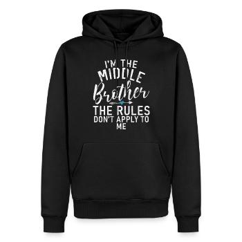 Cadeaux du frère du milieu - Sweat à capuche Premium bio Homme - noir - Devant - Nico (187cm)