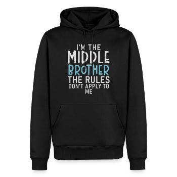 Middle Brother Gifts - Männer Premium Bio Hoodie - Schwarz - Vorne - Nico (187cm)