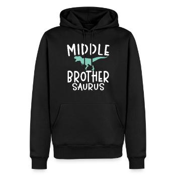 Cadeaux du frère du milieu - Sweat à capuche Premium bio Homme - noir - Devant - Nico (187cm)