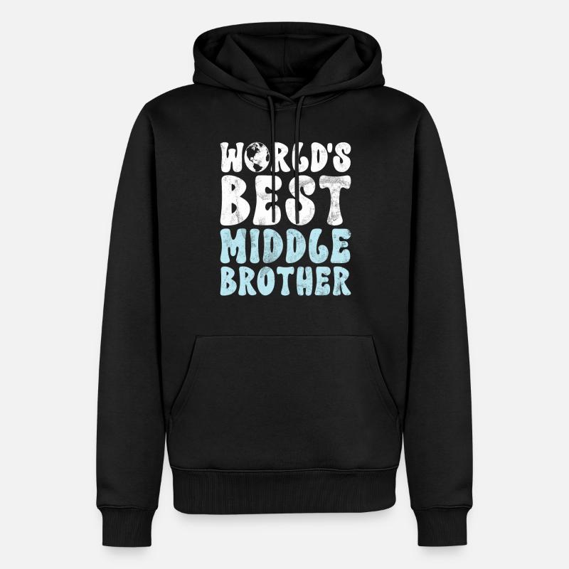 Cadeaux du frère du milieu - Sweat à capuche Premium bio Homme - noir