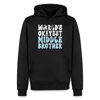 Middle Brother Gifts - Männer Premium Bio Hoodie - Schwarz - Vorne - Nico (187cm)