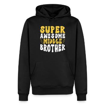 Middle Brother Gifts - Männer Premium Bio Hoodie - Schwarz - Vorne - Nico (187cm)