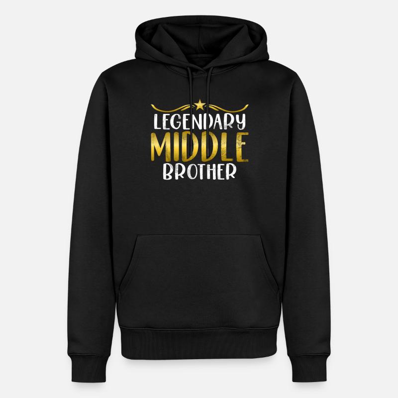 Cadeaux du frère du milieu - Sweat à capuche Premium bio Homme - noir