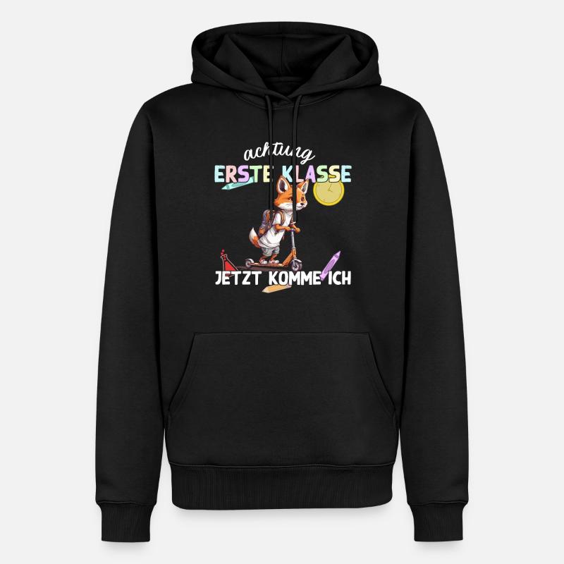 Fuchs Erstklässler Einschulung Schulstart Design - Männer Premium Bio Hoodie - Schwarz