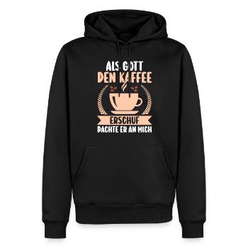 Als Gott Den Kaffee Erschuf Dachte Er An Mich - Männer Premium Bio Hoodie - Schwarz - Vorne - Nico (187cm)
