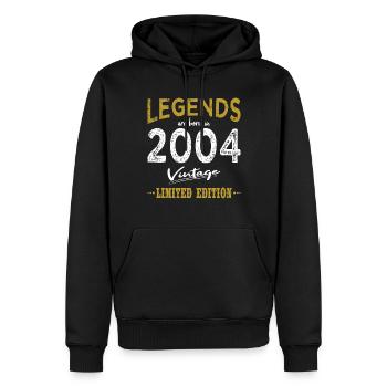 20e anniversaire Né en 2004 Né en 2004 - Sweat à capuche Premium bio Homme - noir - Devant - Nico (187cm)
