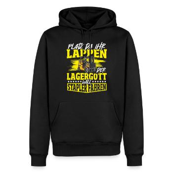 Lustiger Staplerfahrer Gabelstapler Beruf Sprüche - Männer Premium Bio Hoodie - Schwarz - Vorne - Nico (187cm)