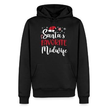 Infirmière sage-femme accoucheuse - Sweat à capuche Premium bio Homme - noir - Devant - Nico (187cm)