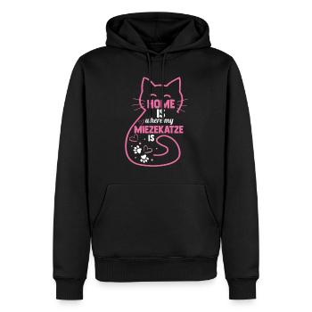 Katze Miezekatze Katzenliebhaber Katzenbesitzer Ka - Männer Premium Bio Hoodie - Schwarz - Vorne - Nico (187cm)