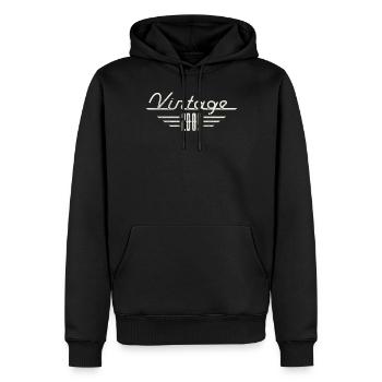 Millésime 2009 Année de naissance Minimaliste Anniversaire - Sweat à capuche Premium bio Homme - noir - Devant - Nico (187cm)
