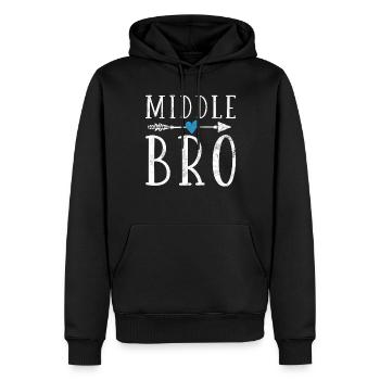Cadeaux du frère du milieu - Sweat à capuche Premium bio Homme - noir - Devant - Nico (187cm)