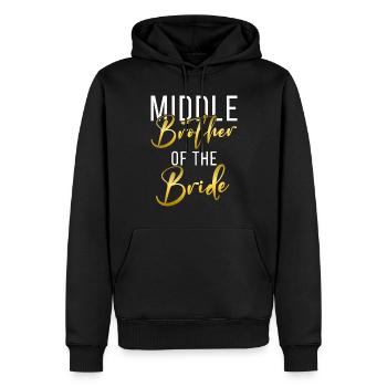 Cadeaux du frère du milieu - Sweat à capuche Premium bio Homme - noir - Devant - Nico (187cm)