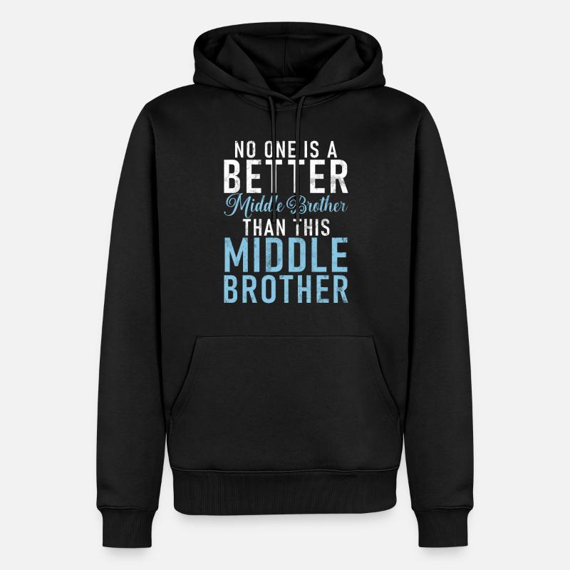 Cadeaux du frère du milieu - Sweat à capuche Premium bio Homme - noir