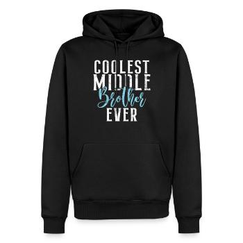Cadeaux du frère du milieu - Sweat à capuche Premium bio Homme - noir - Devant - Nico (187cm)