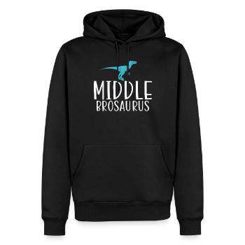Middle Brother Gifts - Männer Premium Bio Hoodie - Schwarz - Vorne - Nico (187cm)