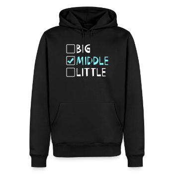 Cadeaux du frère du milieu - Sweat à capuche Premium bio Homme - noir - Devant - Nico (187cm)
