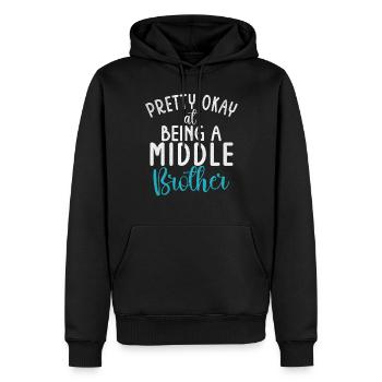 Cadeaux du frère du milieu - Sweat à capuche Premium bio Homme - noir - Devant - Nico (187cm)