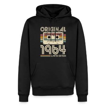 60. Geburtstag Jahrgang 1964 Original 1964 - Männer Premium Bio Hoodie - Schwarz - Vorne - Nico (187cm)
