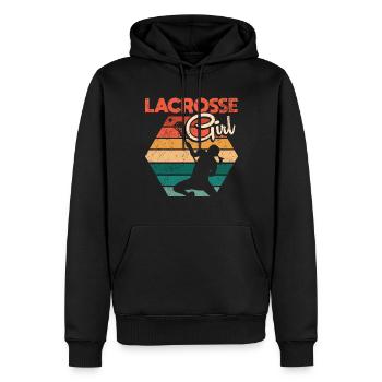 Lacrosse Girl Lax Girl Spieler Frauen - Männer Premium Bio Hoodie - Schwarz - Vorne - Nico (187cm)