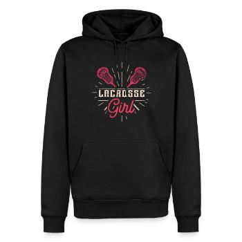 Lacrosse Girl Lax Girl Spieler Frauen - Männer Premium Bio Hoodie - Schwarz - Vorne - Nico (187cm)