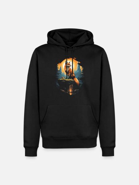 Fox Landscape Fox Lovers - Men’s Premium Organic Hoodie - black