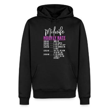 Infirmière sage-femme accoucheuse Sage-femme - Sweat à capuche Premium bio Homme - noir - Devant - Nico (187cm)